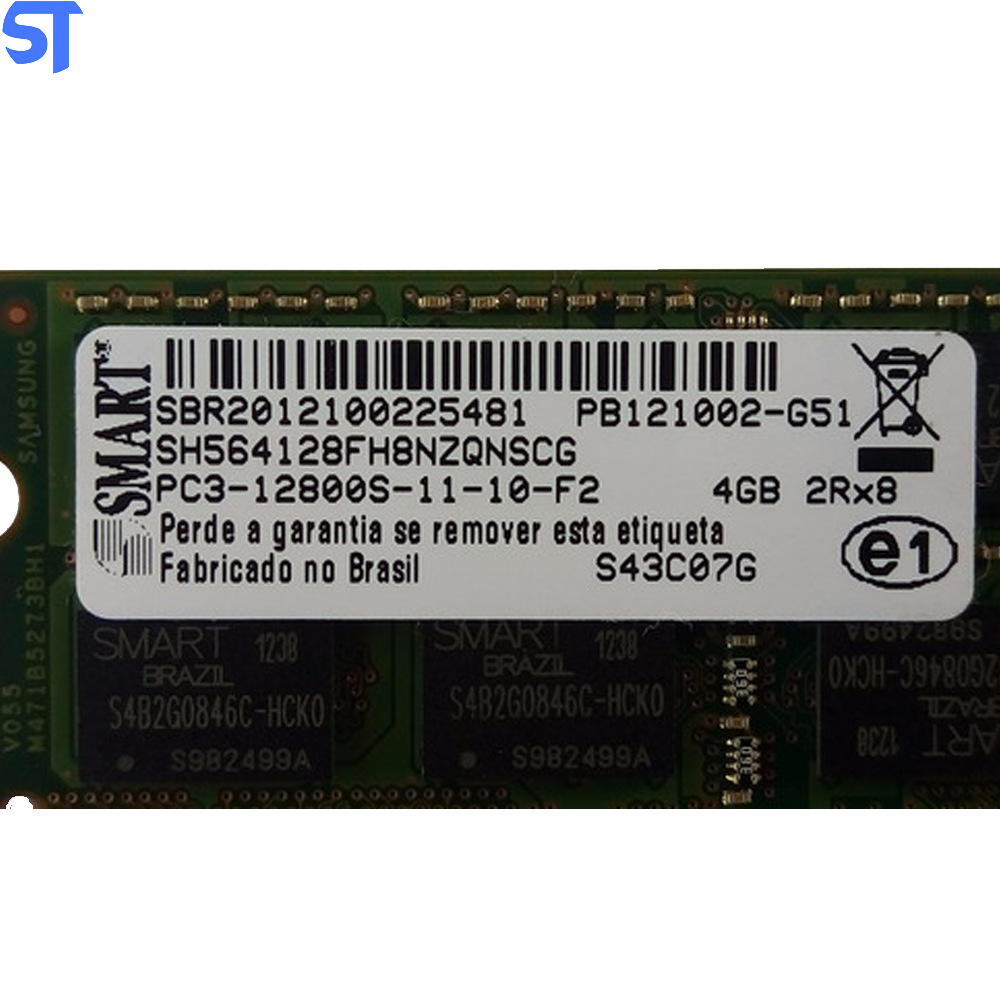 Memoria Ram Notebook 4gb Ddr3 2Rx8 SH564128FH8NZQNSCG Smart